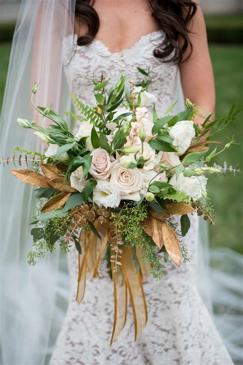 Ivory And Gold Bridal Bouquet