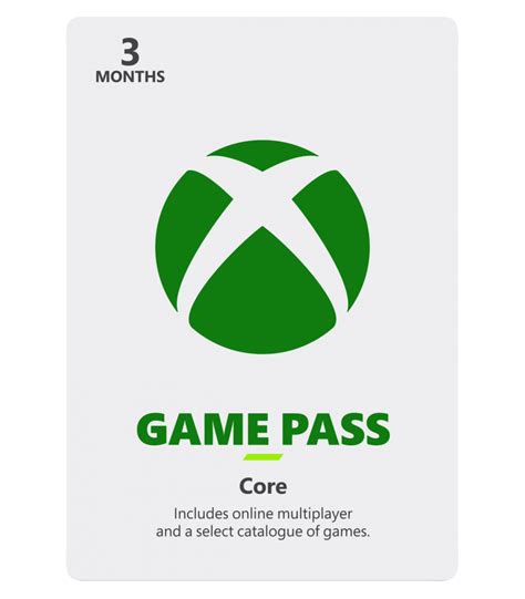 Meses Game Pass Core Ex Xbox Live