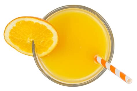 Premium Photo Orange Juice Fresh Drink In A Glass Isolated On White From Above