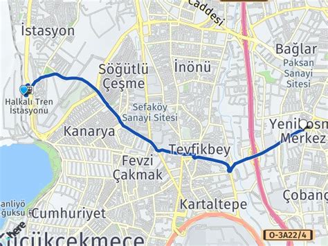 Halkalı Tren Garı Yenibosna Bahçelievler İstanbul Arası Kaç Km Yol Tarifi