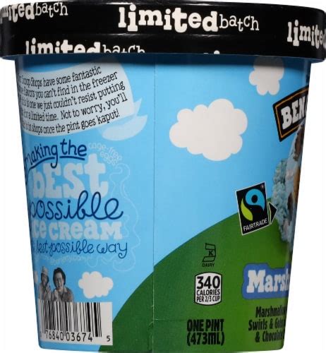 Ben Jerry S Marshmallow Sky Ice Cream 16 Oz King Soopers