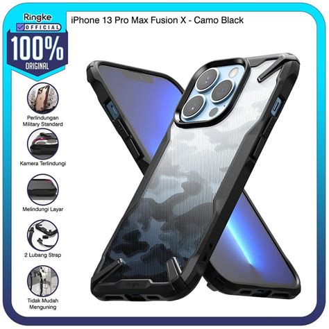 Jual Ringke Iphone Pro Max Fusion X Camo Black Softcase Anti Crack