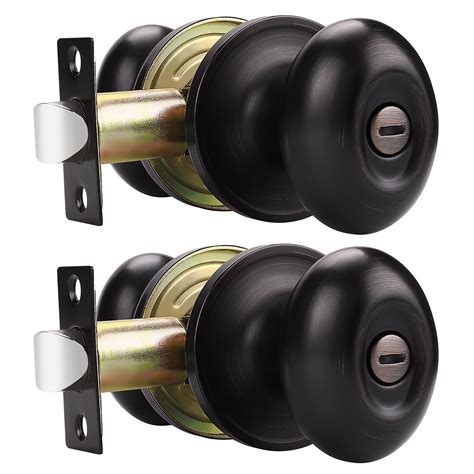 Knobelite Oil Rubbed Bronze Door Knobs Egg Style 2 Pack Oval Shaped