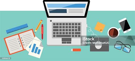 vektor ilustrasi kantor ruang kerja ilustrasi stok  gambar