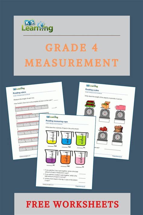 Three Worksheets With The Text Grade 4 Measurement