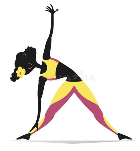 Young African Woman With Lithe Figure Doing Sport Or Yoga Exercises