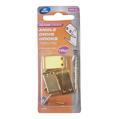 Zenith® Twin Angle Drive Picture Hook Brass Plated Bowens