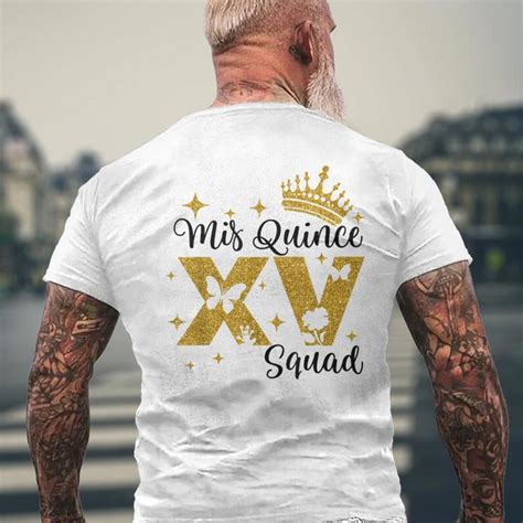 15Th Birthday Mis Quince Squad Quinceanera Men S Back Print T Shirt