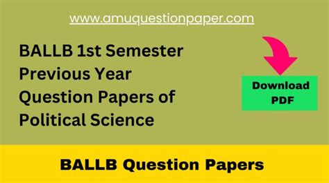 Ballb St Semester Previous Year Question Papers Of Political Science