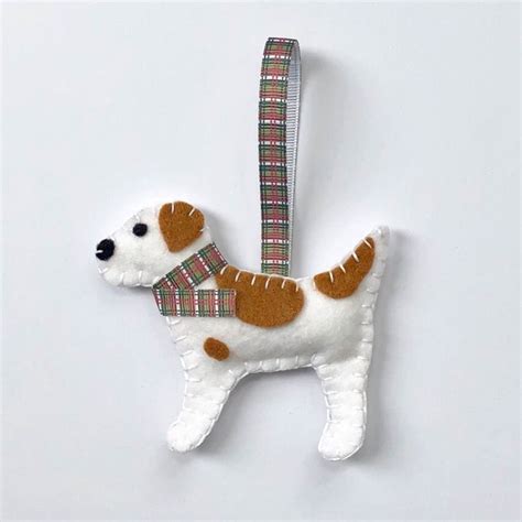 Jack Russell Terrier Handmade Christmas Felt Decoration Etsy Uk