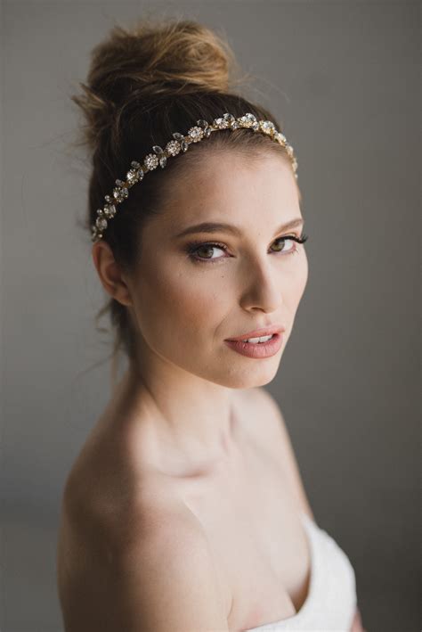 Rose Gold Bridal Headband Rose Gold Hair Band Rose Gold Etsy