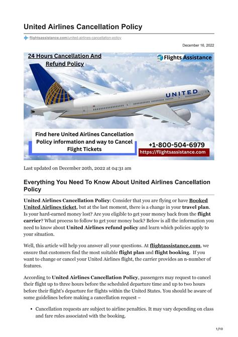 United Airlines Cancellation Policy By Flights Assistance Issuu