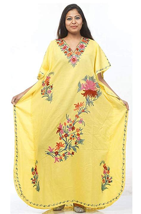 Embroidered Cruise Wear Maxi Lounge Wear Kaftan Women