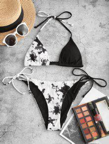 Jessica Stockstill X Zaful Tie Dye Convertible Ribbed String Bikini