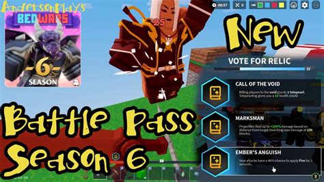 Andersonplays Roblox Bedwars 🏰 Season 6 New Battle Pass Relics Update Youtube