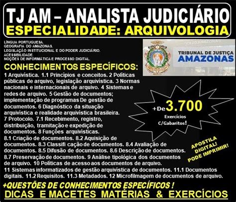 Apostila Tj Am Analista Judici Rio Especialidade Arquivologia