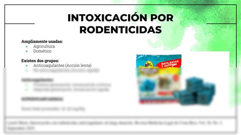 SOLUTION Diapositivas Intoxicaci N Por Rodenticidas Y Antagonistas De