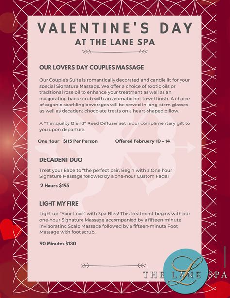 Valentines Day Spa Packages — The Lane Spa