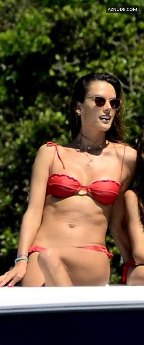 Alessandra Ambrosio Parades Her Sexy Model Curves In A Red Bikini While Onboard A Yacht With