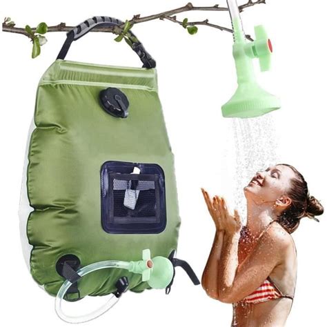 Sac De Douche Solaire Camping 20L Douche De Voyage Avec Pomme De Douche