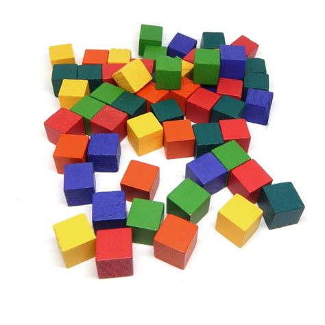 Colored Wooden Cube Block Arts And Crafts Preschool Project Etsy