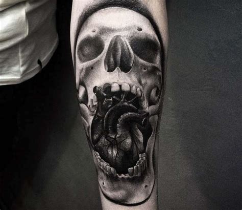 Skull With Heart Tattoo By Douglas Prudente Post 22650