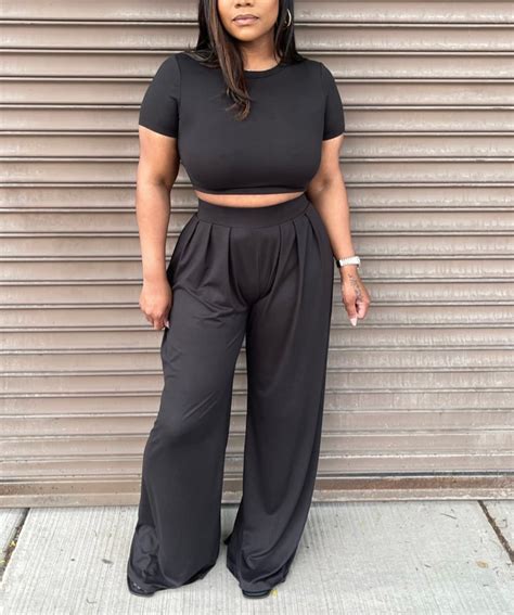 Palazzo Pants Set Black Janai Nicole Collection