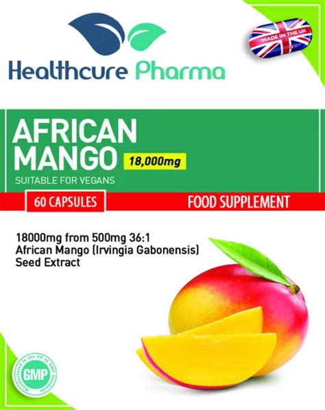 African Mango 18000mg 60 Capsules Diet Weight Loss Fat Burner Slimming