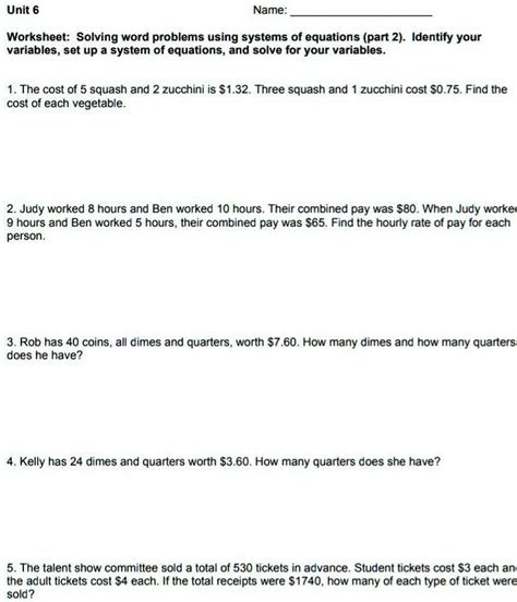 SOLVED Can You Help Me Solve All My Work Unit 6 Name Worksheet