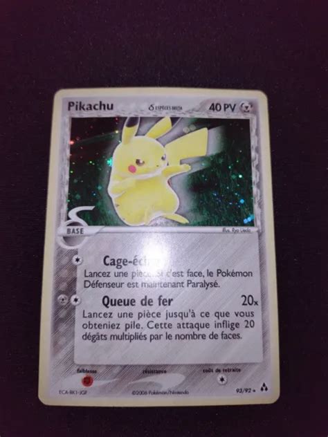 CARTE POKEMON PIKACHU 93 92 HOLO SECRÈTE EX Créateurs de Legendes FR