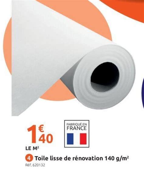 Promo Toile Lisse de Rénovation 140g m chez Mr Bricolage