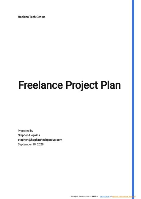 FREE Simple Freelance Business Plan Template - Google Docs, Word