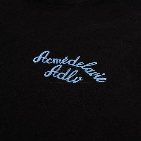 Adlv Script Logo Embroidery Black The White Market