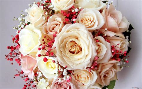 White Rose Bouquet 2K wallpaper download