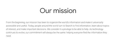 Mission Statement Examples