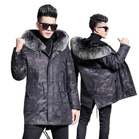 Parkas Con Forro De Piel De Vis N Natural De Media Luna Para Hombre