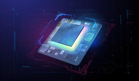 Premium Vector Futuristic Microchip Processor Quantum Computer