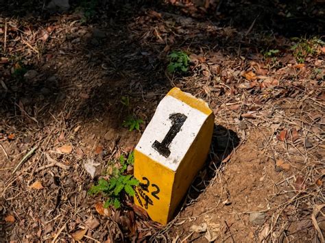 premium photo road marker   written