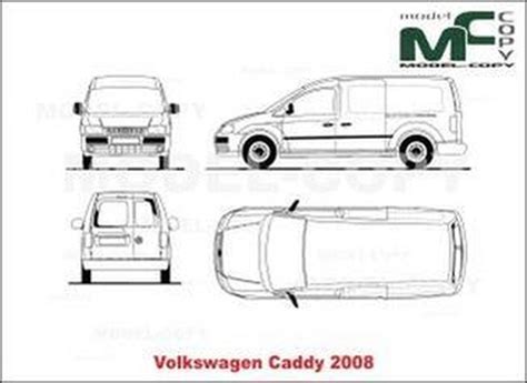 Volkswagen Caddy 2008 2d Drawing Blueprints 20128 Model Copy