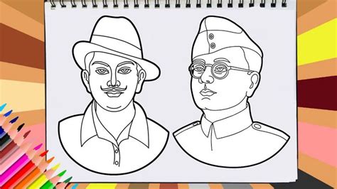 How To Draw Freedom Fighters Vir Bhagat Singh And Subhashchandra Bose