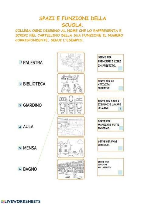 Funzione Degli Spazi Scolastici Worksheet Attivit Geografia