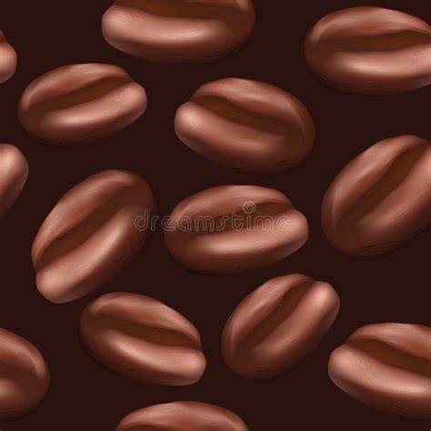 Seamless Pattern Of Coffee Beans Stock Vector Illustration Of Fried