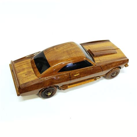 Chevrolet Camaro Wood Car Model Wooden Hand Carved Car