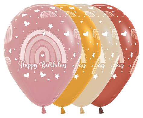 Balon Sempertex Boho Rainbow Happy Birthday 12 1 Szt Mix BALONY I