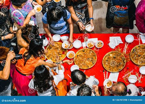 Chinese Traditional Food At The Chinese New Year Celebration People