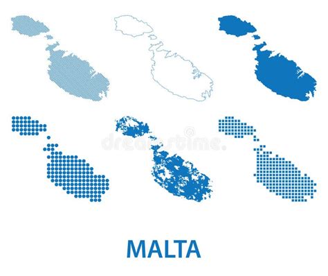 Mapa Do Vetor De Malta Isolado No Fundo Branco Mapa Preto Alto