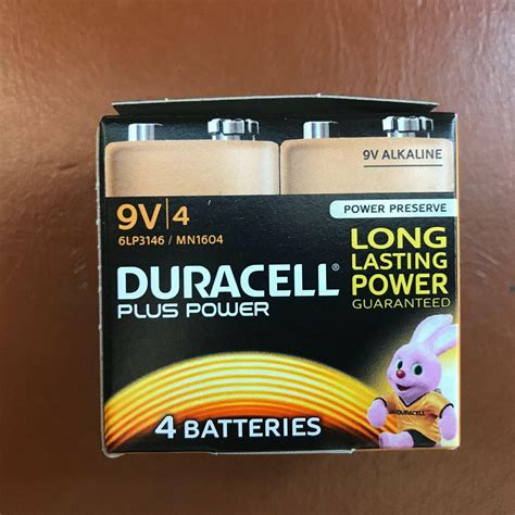 4 X Duracell 9v Pp3 Plus Power Batteries Smoke Alarm Lr22 Mn1604 Long Lasting 5000394020092 Ebay