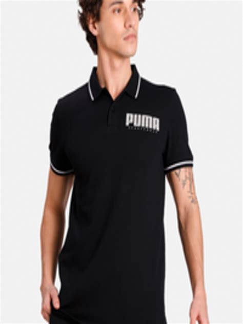 Buy Puma Men Black Solid Polo Collar T Shirt Tshirts For Men 13171592 Myntra