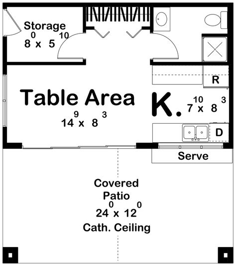 Traditional Style Pool House Plan W Kitchen Bridges Bay