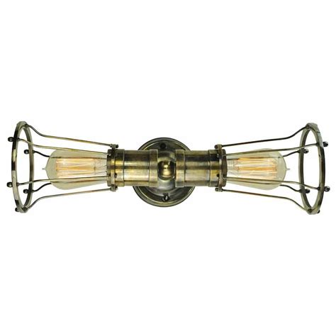 Marconi Vintage Style 2 Lamp Twin Wall Light Solid Antique Brass